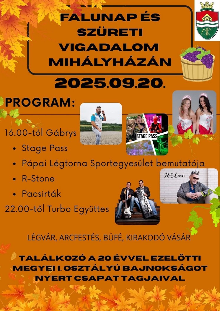 Falunap és Szüreti Vigadalom Mihályháza 2025