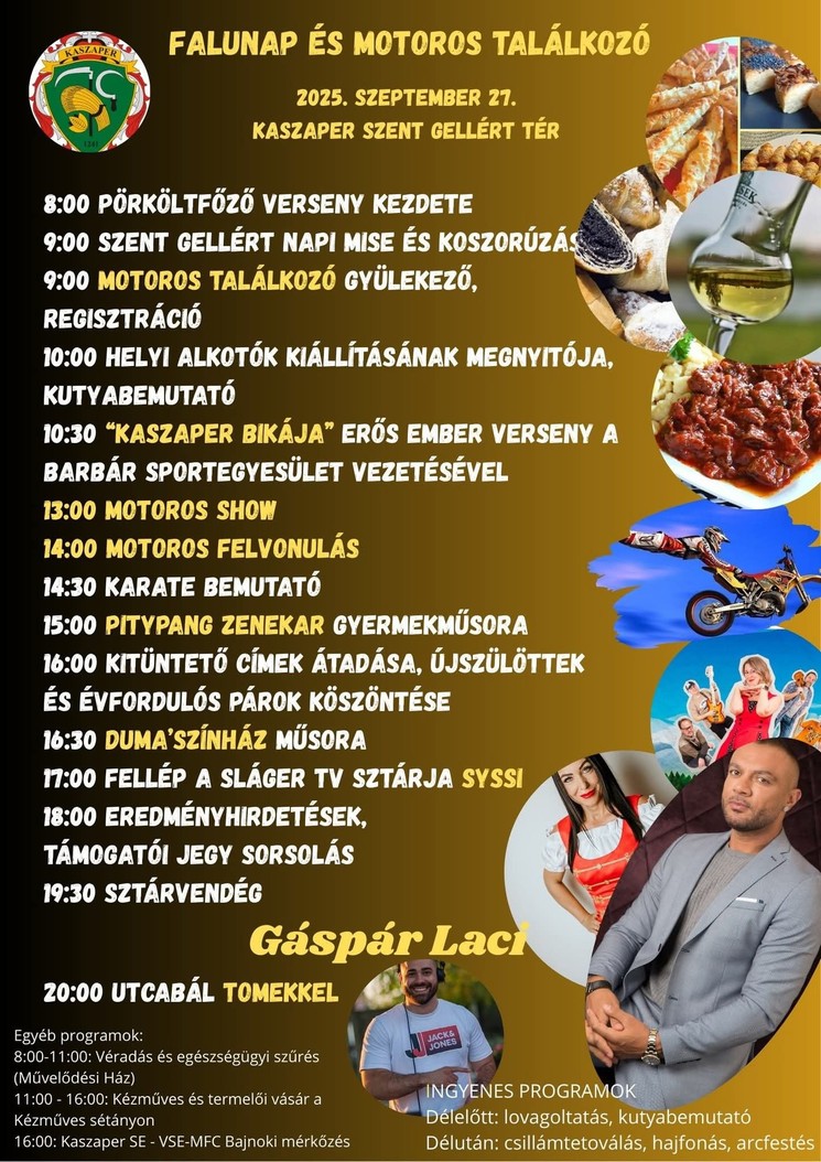 Falunap Kaszaper 2025. Falunap, Motoros találkozó