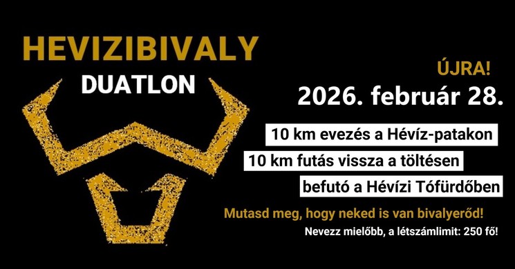 Hévízibivaly Duatlon Hévíz 2026. Evezés és futás, Hévíz-patak oda-vissza