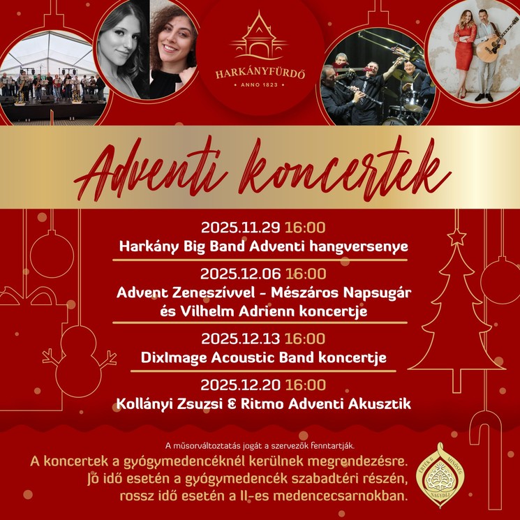 Advent Harkány 2025. Ünnepi programok és adventi vásár
