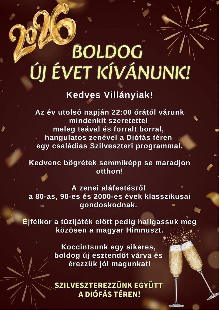 Szilveszter Villány 2025. Programok, események, rendezvények