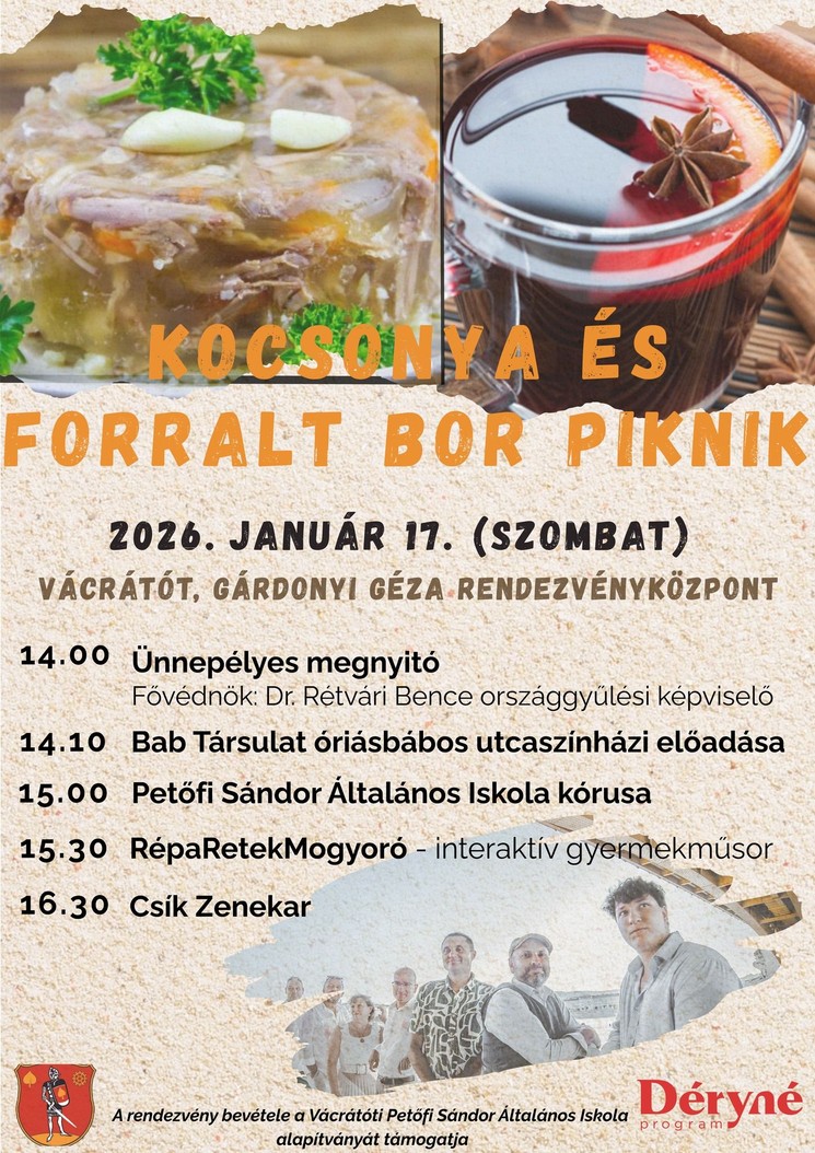Forralt bor és kocsonya piknik 2026 Vácrátót 