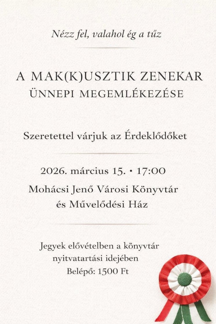 2026. március 15. Mohács - a MAK(K)USZTIK zenekar ünnepi megemlékezése