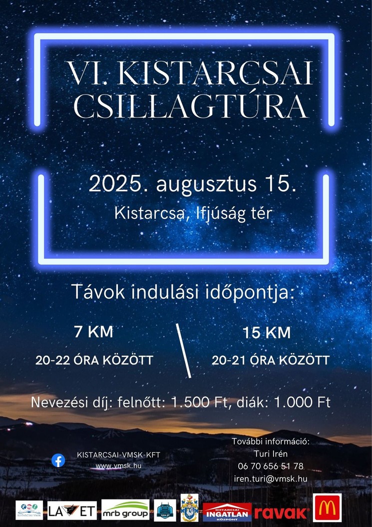 Éjszakai Csillagtúra Kistarcsa 2025