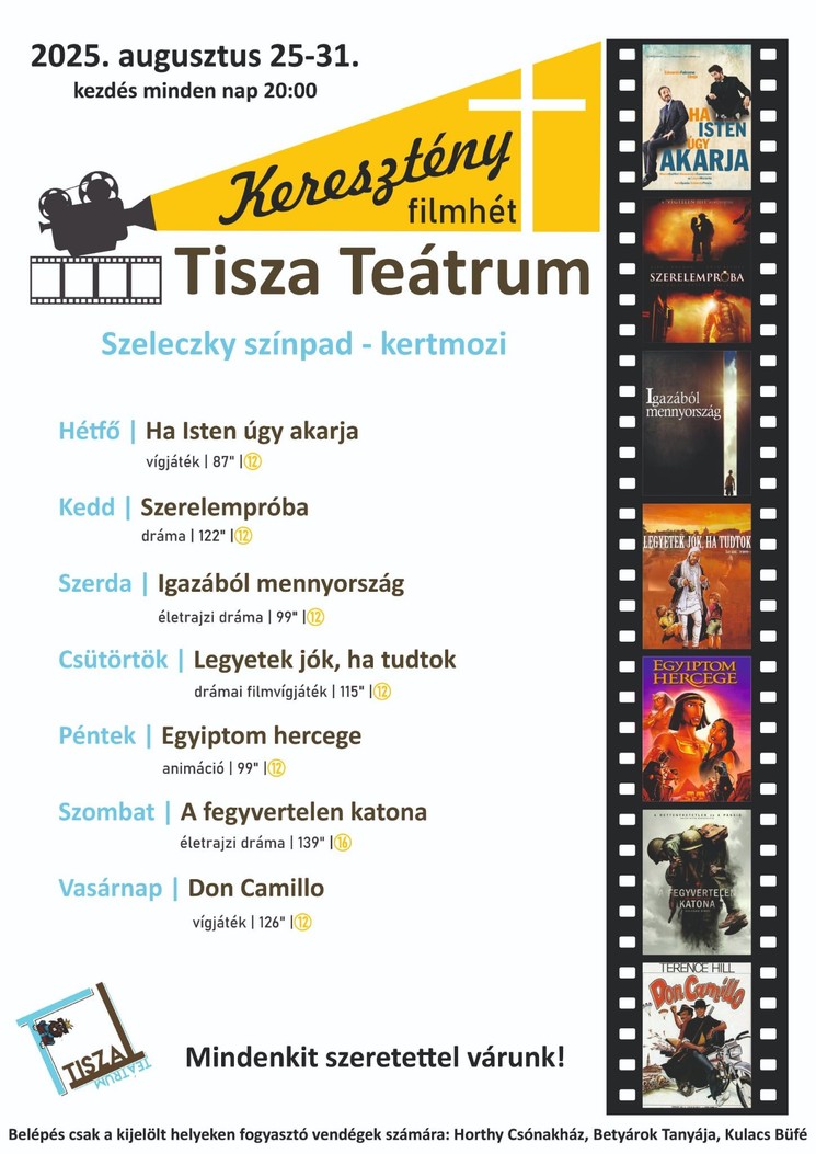 Tisza Teátrum program 2025 Szeged 