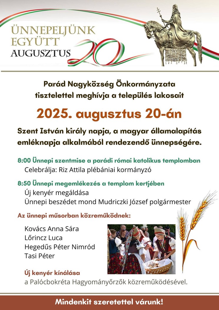 Parád 2025. augusztus 20. Szent István-napi ünnepség