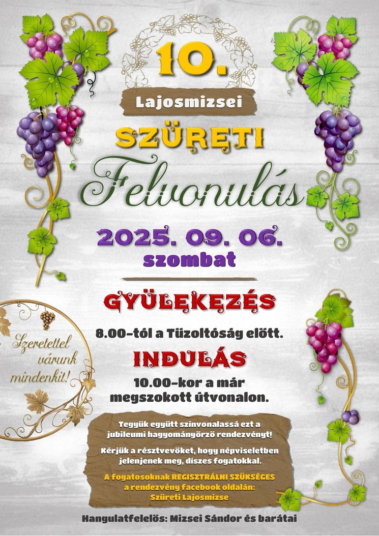 Lajosmizse Szüret 2025. Szüreti felvonulás