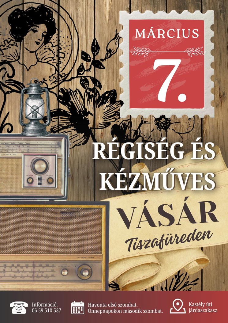 Tiszafüredi Régiségvásár és Kézműves vásár 2026