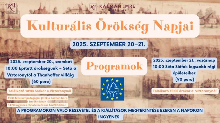 Kulturális Örökség Napjai Siófok 2025