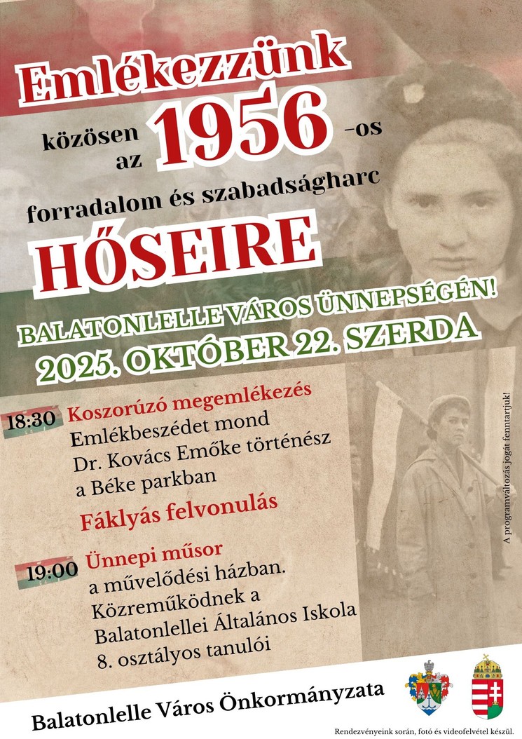 2025. október 23. Balatonlelle. Ünnepi megemlékezés és fáklyás felvonulás