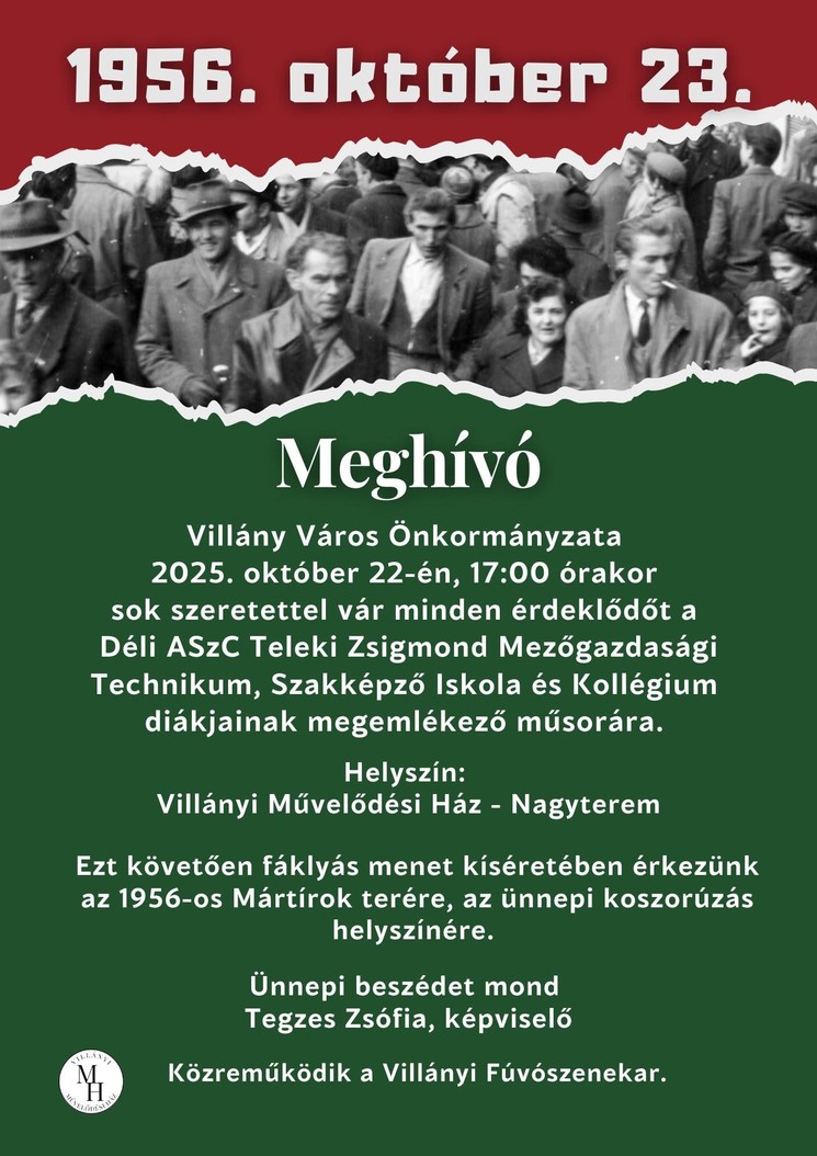 2025. Október 23. Villány. Ünnepi megemlékezés az 1956-os forradalom és szabadságharc évfordulóján