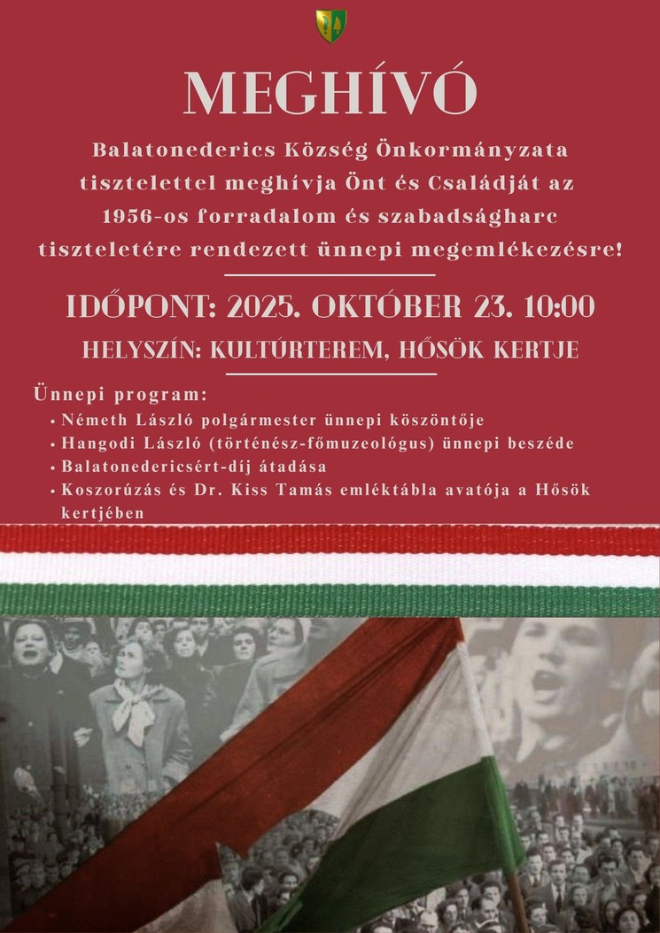 2025. október 23. Balatonederics. Ünnepi megemlékezés