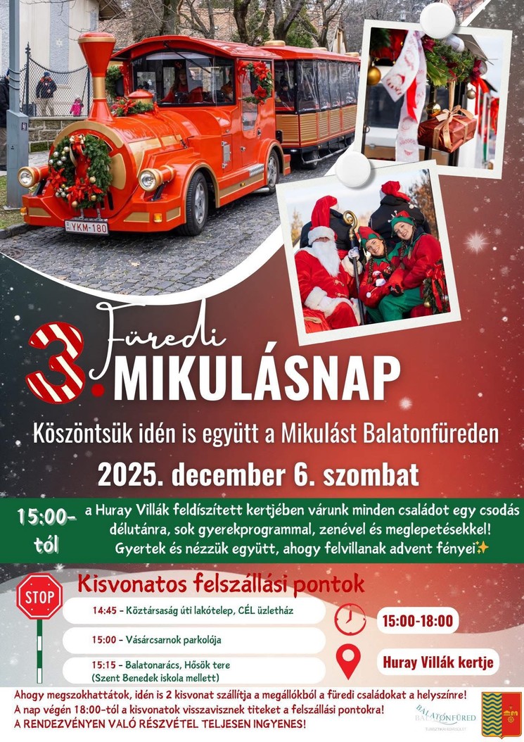 Mikulás Vonat Balatonfüred 2025. Füredi Mikulásnap