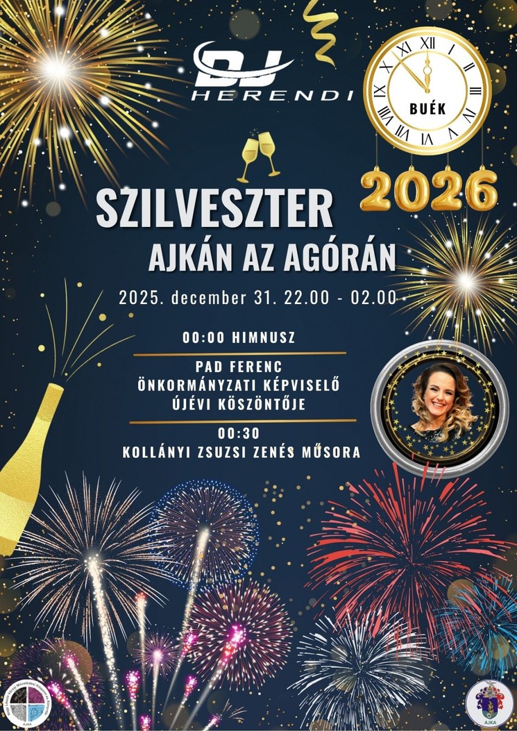Szilveszter Ajka 2025. Szabadtéri szilveszter az Agórán