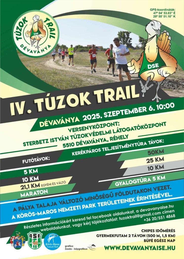 Túzok Trail 2025. Terepfutó verseny és kerékpáros teljesítménytúra