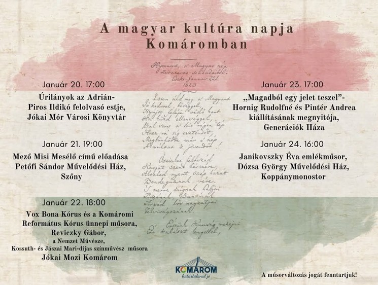 Magyar Kultúra Napjai Komárom 2026