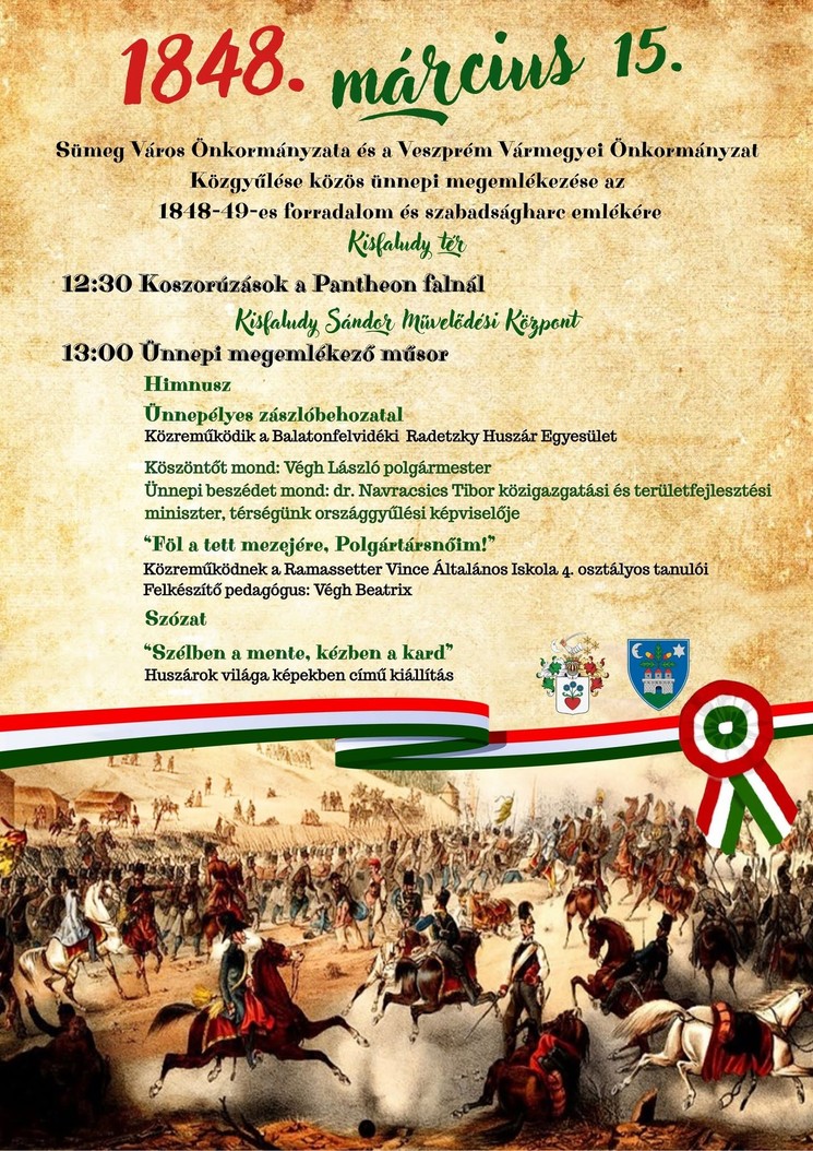 2026. március 15. Sümeg - Az 1848/49-es forradalom és szabadságharc emlékezete
