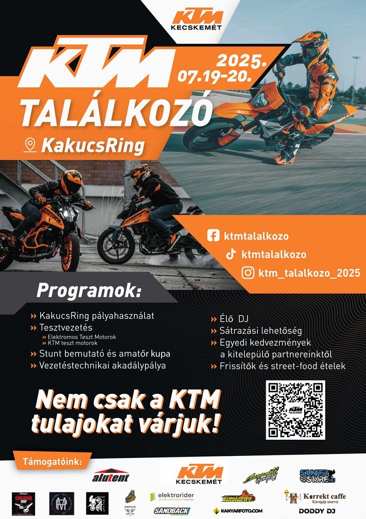 Motor találkozó 2025. Motoros programok, események, rendezvények