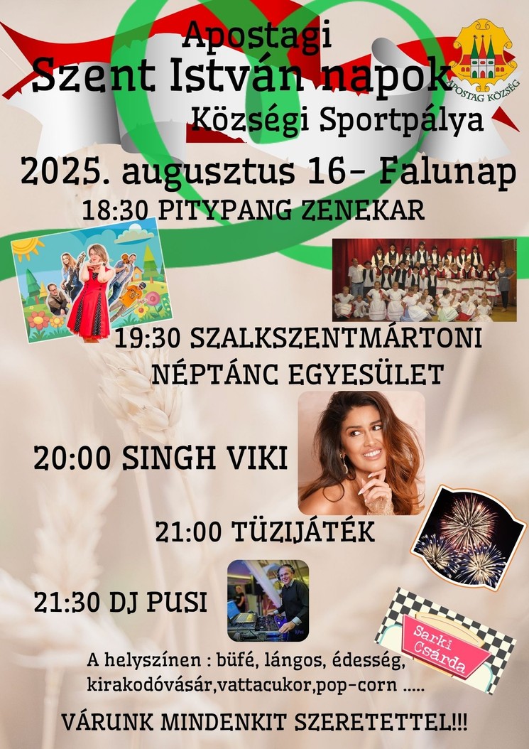 Szent István-napok Apostag 2025