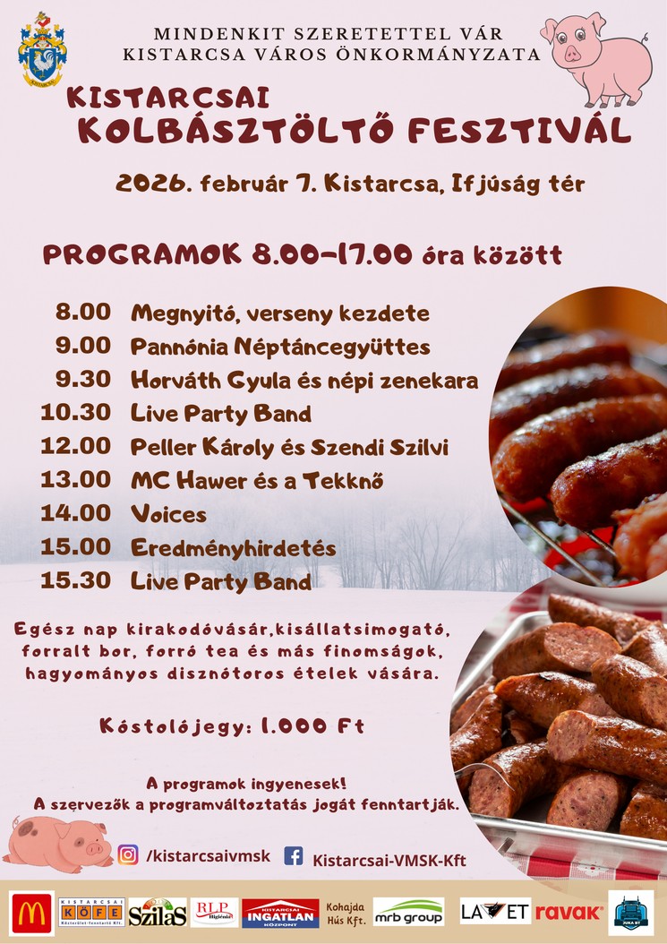 Kistarcsai Böllérfesztivál 2026. Kolbásztöltő Fesztivál és Verseny