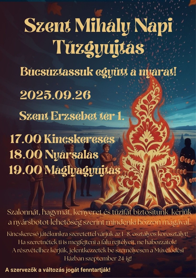 Szent Mihály-napi Tűzgyújtás 2025 Szentistván