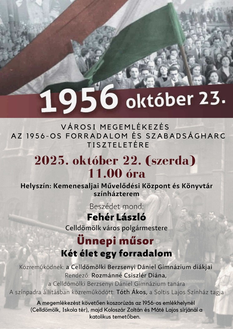 2025. október 23. Celldömölk. Városi megemlékezés