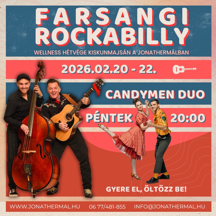 Zenés farsangi Rockabilly hétvége Kiskunmajsa 2026 Jonathermál