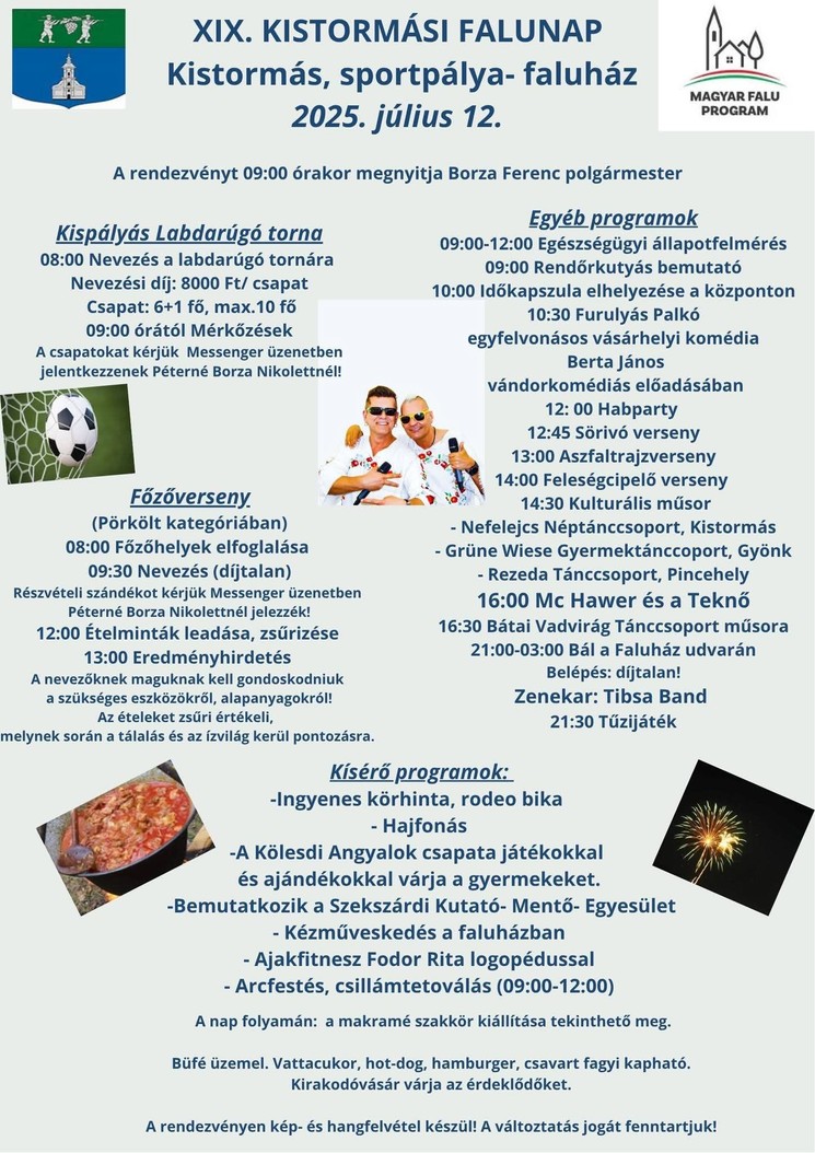 Kistormási Falunap 2025