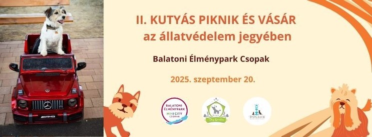 Kutyás piknik és vásár a Balatoni Élményparkban Csopakon