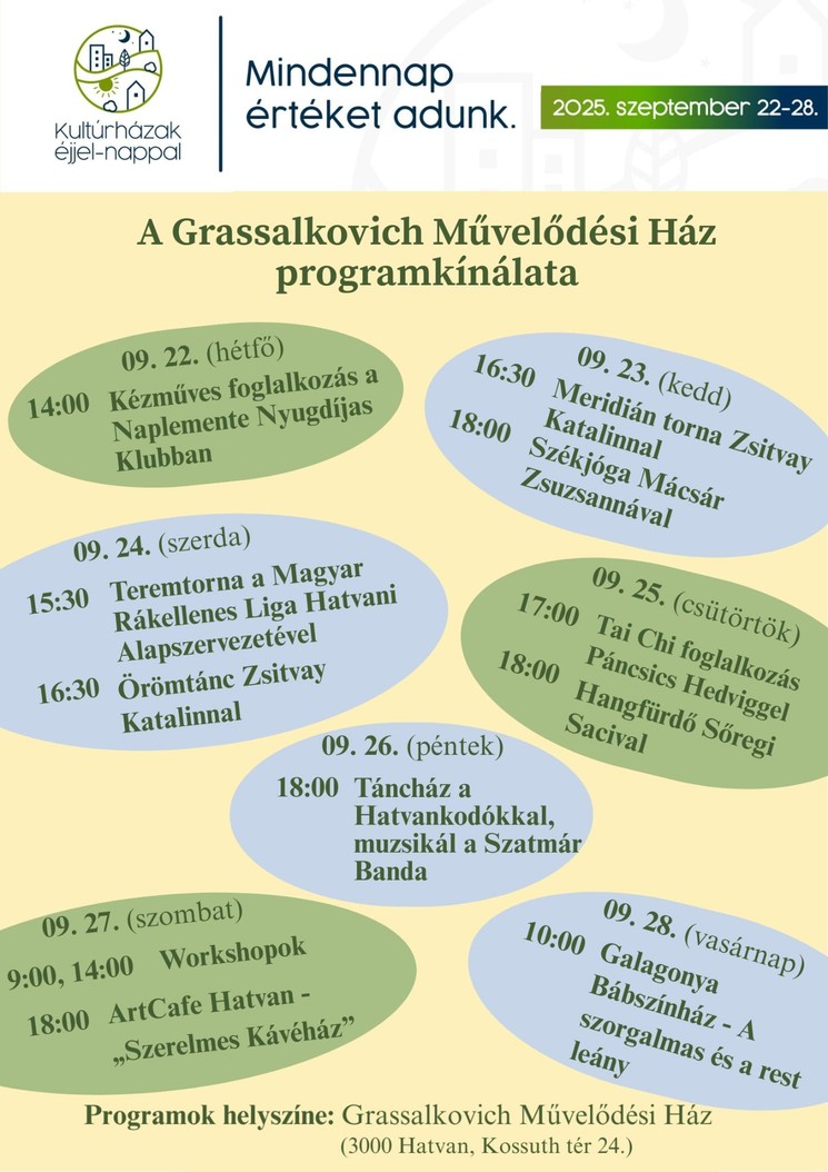 Kultúrházak éjjel-nappal Hatvan 2025