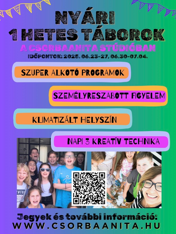 Kreatív tábor gyerekeknek 2025 Budapest. Nálunk az alkotásé a főszerep!