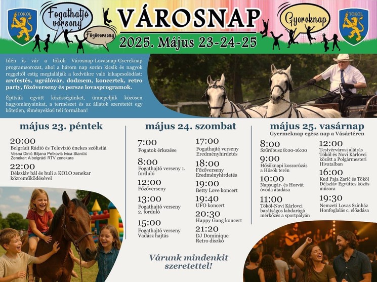 Tököl Lovasnap 2025. Városnapi és gyereknapi programok, események, rendezvények