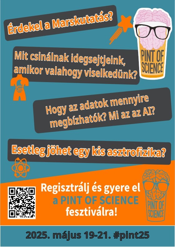  PINT OF SCIENCE HUNGARY Fesztivál 2025 Budapest. Tudományos ismeretterjesztő fesztivál érdekes és szórakoztató előadásokkal