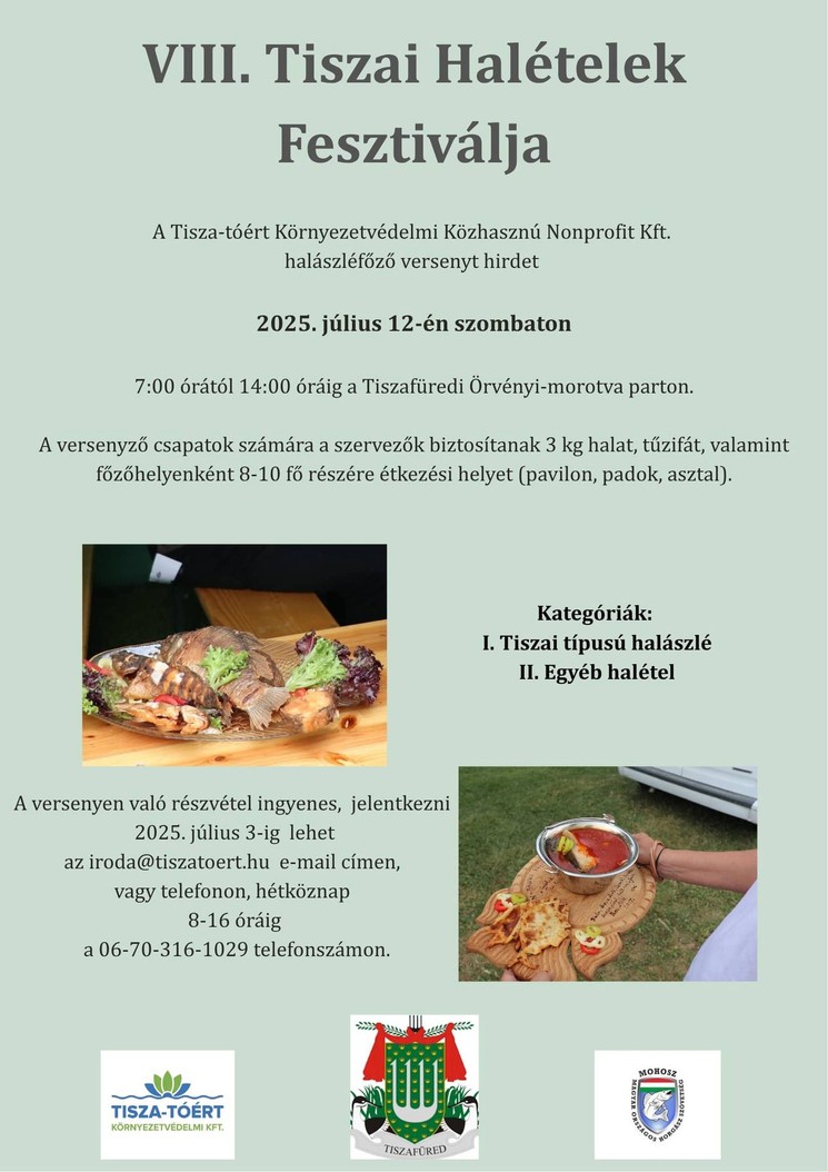 Tiszai Halételek Fesztiválja 2025 Tiszafüred