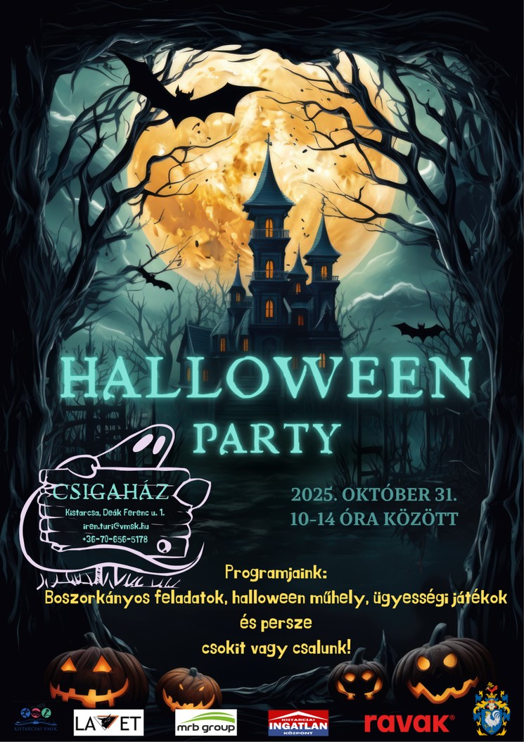 Halloween Kistarcsa 2025. Boszorkányos party a Csigaházban