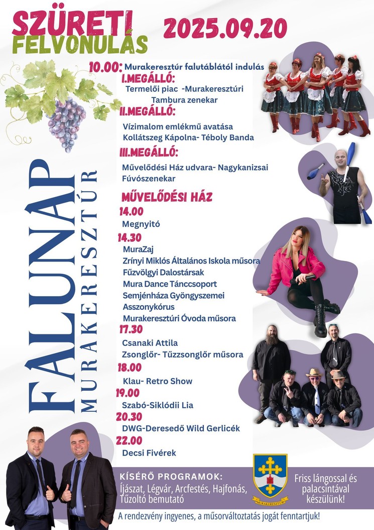 Szüreti felvonulás és Falunap Murakeresztúr 2025