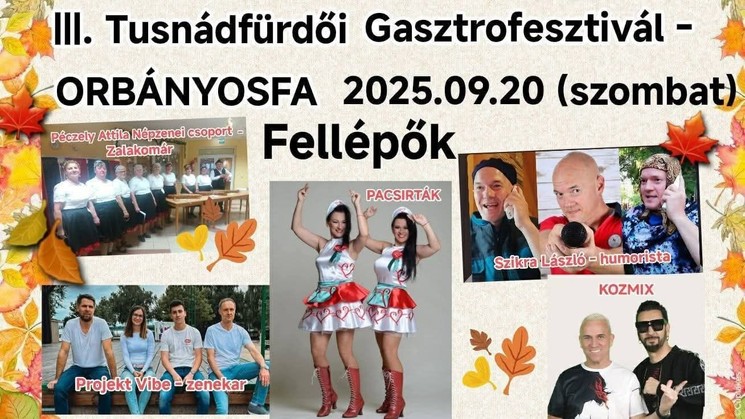 Tusnádfürdői Gasztro Fesztivál 2025 Orbányosfa 