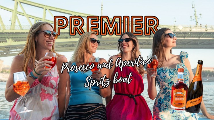 Prosecco hajó 2025 Budapest. Spritz boat városnéző sétahajózás korlátlan italfogyasztással
