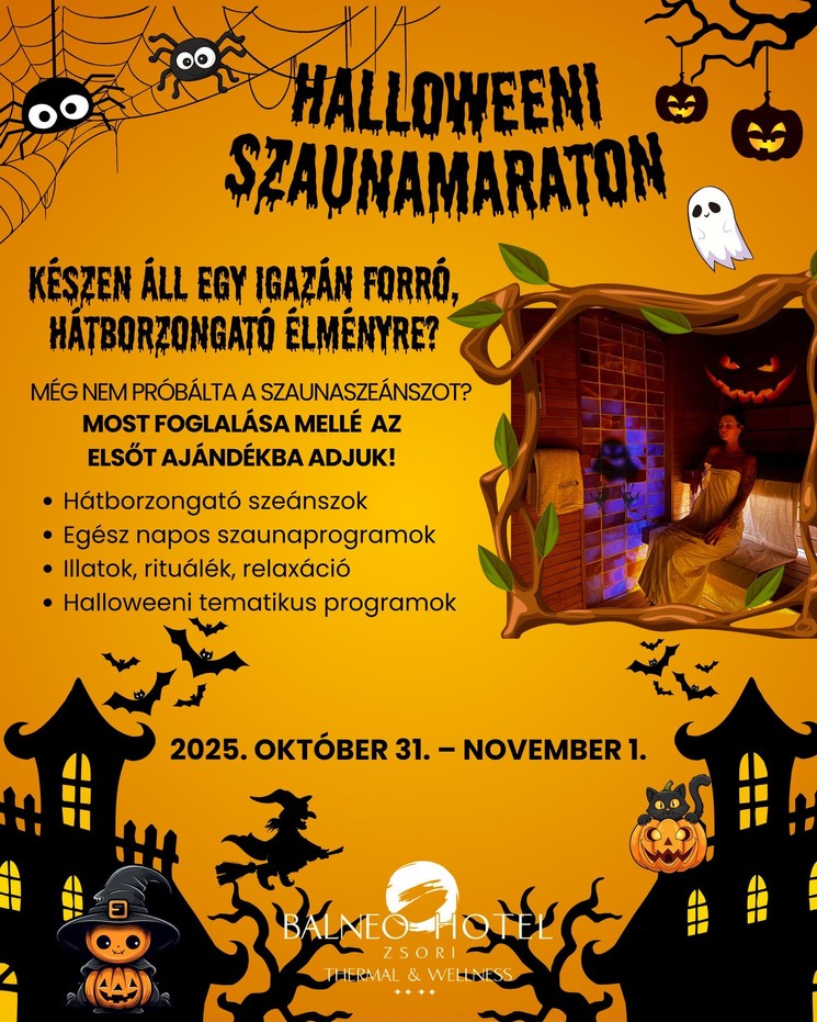 Szaunamaraton Mezőkövesd 2025. Halloween különkiadás 
