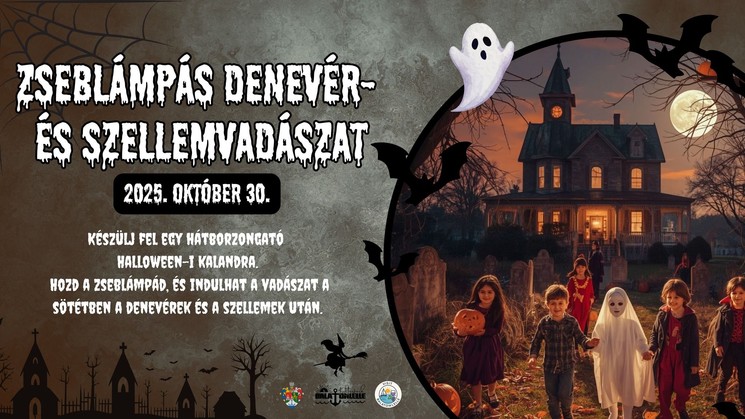 Halloween túra 2025 Balatonlelle. Zseblámpás denevér- és szellemvadászat