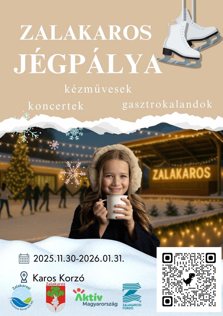 Jégpálya Zalakaros 2025 / 2026. Korcsolyapálya a Karos Korzón 