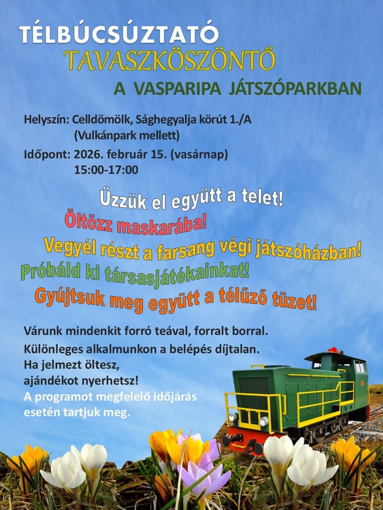 Farsang Celldömölk 2026. Tavaszköszöntő a Vasparipa Játszóparkban