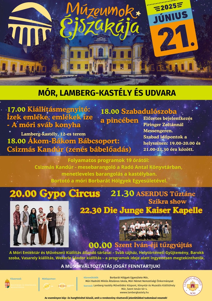 Múzeumok Éjszakája Mór 2025 