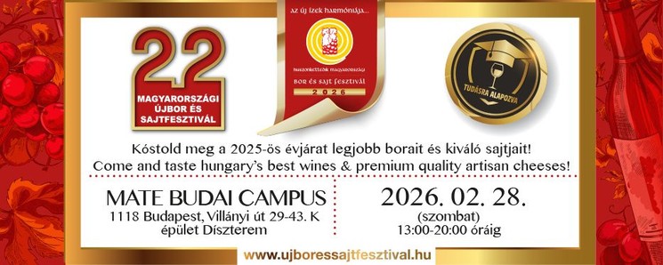 Magyarországi Újbor és Sajtfesztivál 2026 Budapest