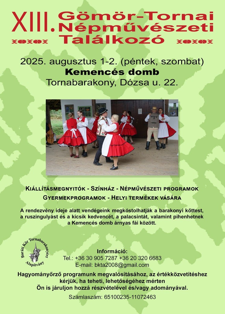 Gömör Tornai Népművészeti Találkozó 2025 Tornabarakony