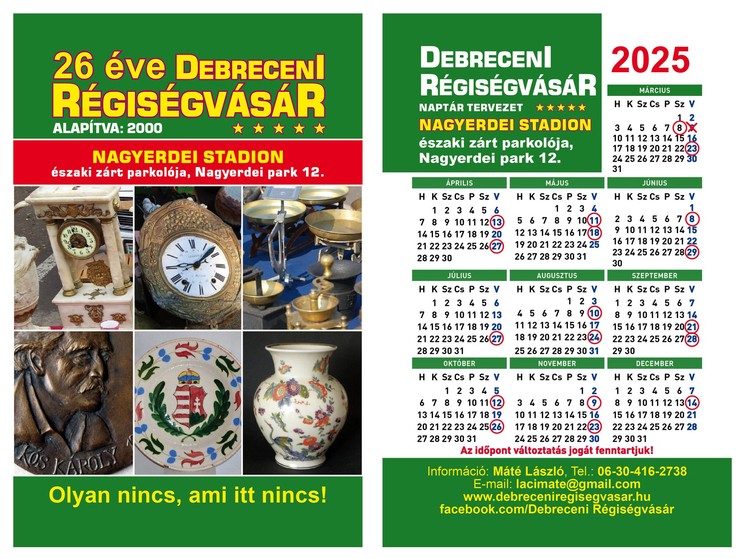 Debreceni Régiségvásár 2025. Régiségkereskedők és gyűjtők, hobby kedvelők népszerű eseménye
