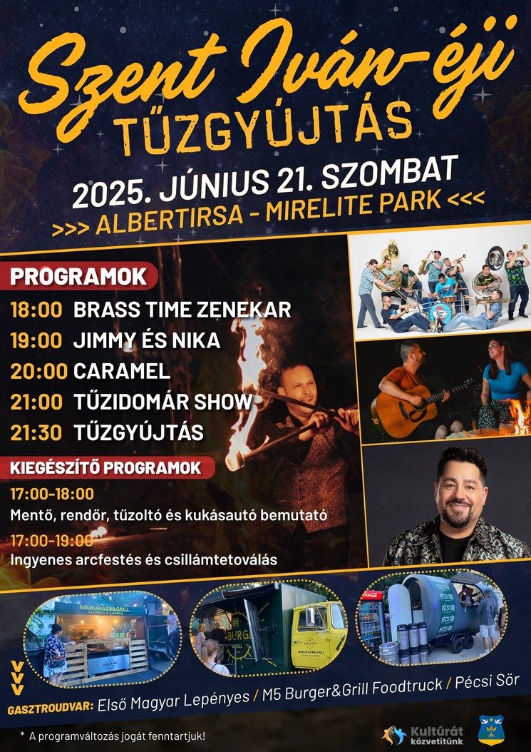 Szent Iván-éji tűzgyújtás Albertirsa 2025