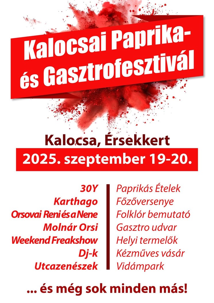 Kalocsai Paprika és Gasztrofesztivál 2025