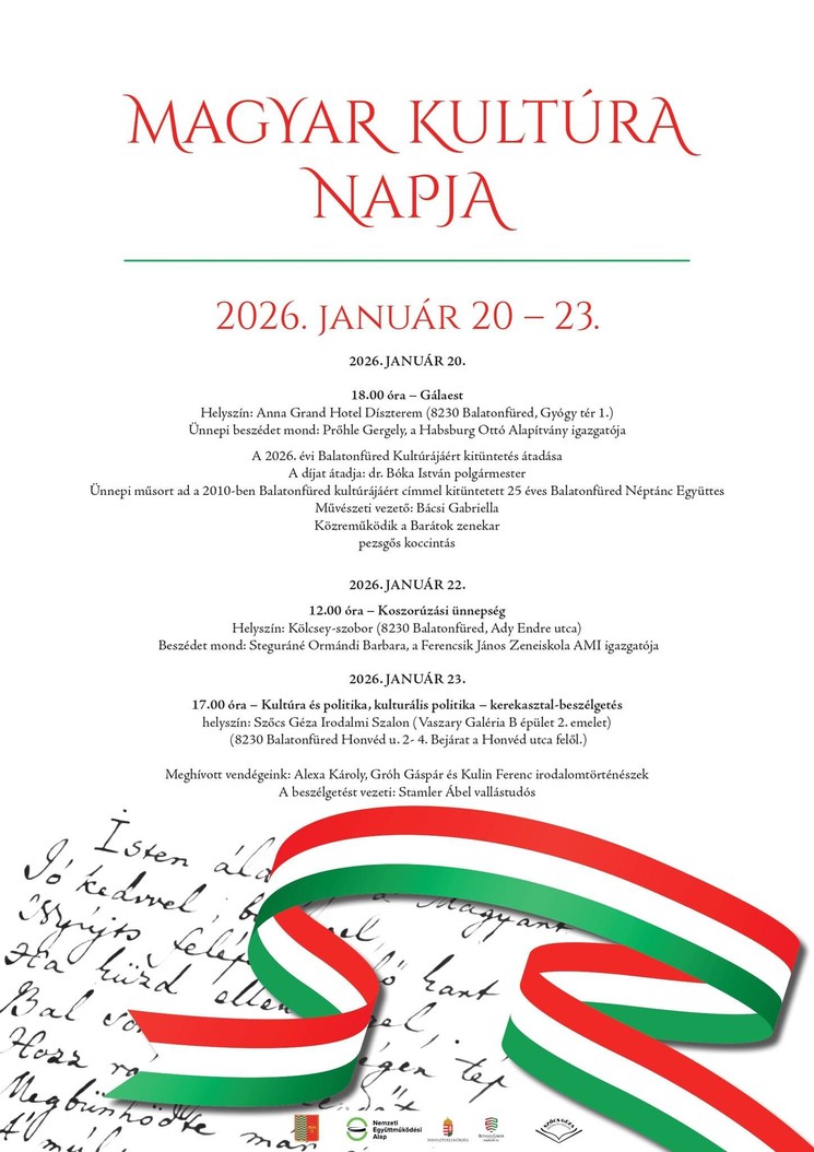 A Magyar Kultúra Napja Balatonfüred 2026