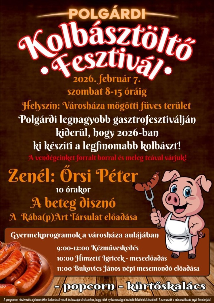 Kolbásztöltő Fesztivál Polgárdi 2026